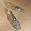 حذاء شبكي ذهبي